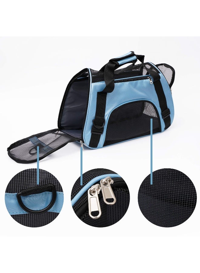 Pet Carrier Soft-Sided Carriers for Cat Carriers Dog Carrier for Small Medium Cats Dogs Puppies Pet Carrier Airline Approved Cat Dog Pet Travel Carrier (Small, Blue) - Image 5