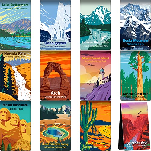 Outus 24 Pcs Magnetic Bookmarks National Park Magnetic Page Markers Assorted Inspirational Book Mark Set with National Park Landscape Bookmarker Clip Gift for Book Lovers Students Teachers - Image 1