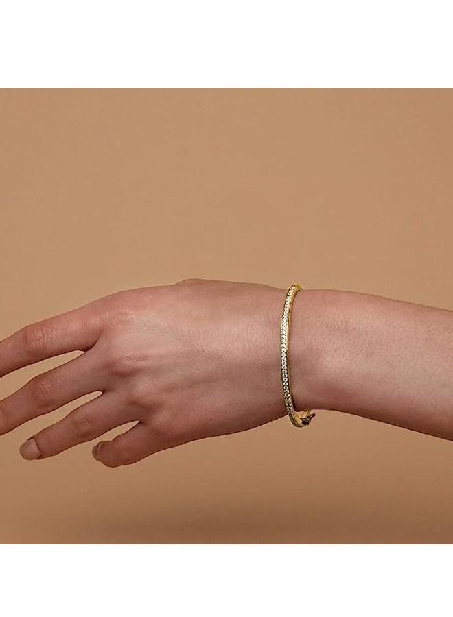 مكعّب Zirconia مطلي بالذهب أساسات، مبهر قابل للضبط مشابك عصا التنس للنساء، أساسات دائرية (ذهبي) - Image 4