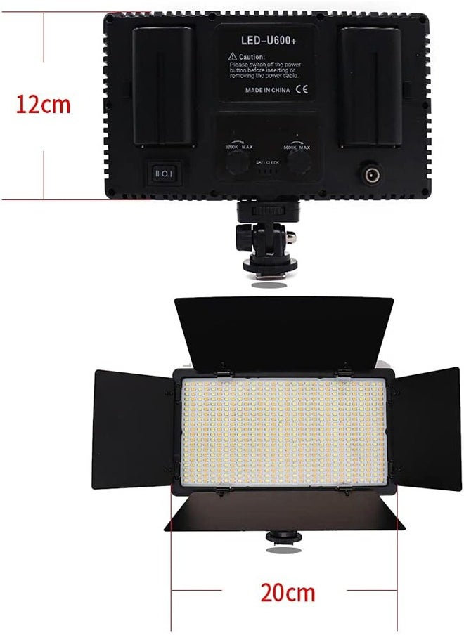 PADOM - Padom 600 LED light video light kit , rechargeable and plug-powered camera video light, 3200K-5600K camera video light， rechargeable and plug-powered video conference live light LED LIGHT - Image 1
