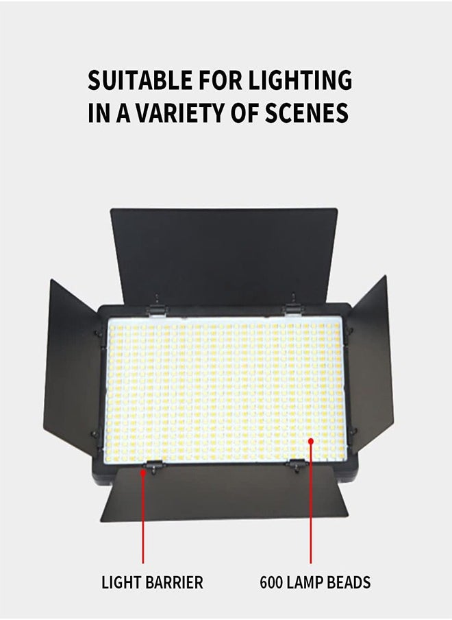 PADOM - Padom 600 LED light video light kit , rechargeable and plug-powered camera video light, 3200K-5600K camera video light， rechargeable and plug-powered video conference live light LED LIGHT - Image 1