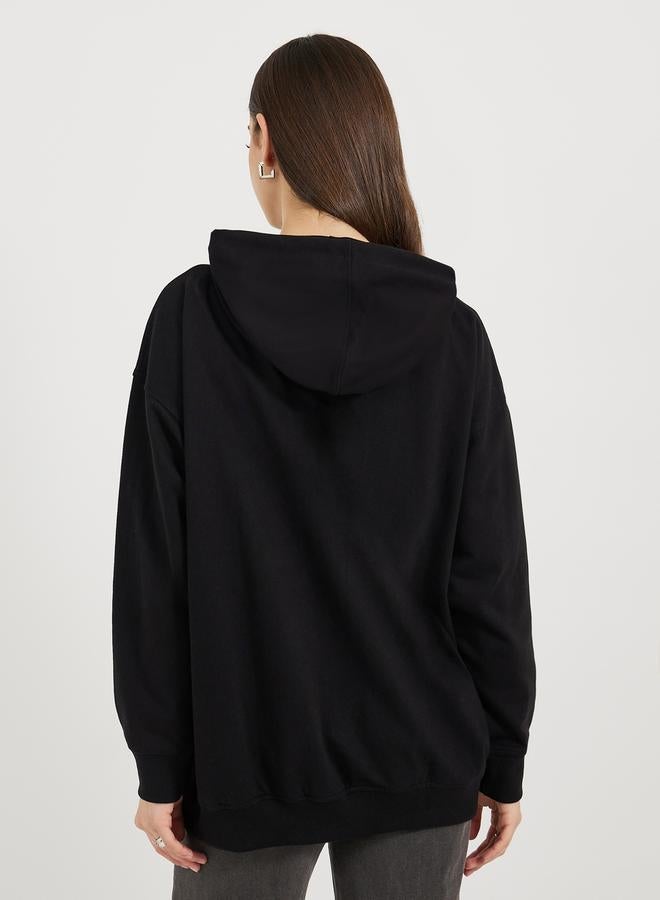 Styli Oversized Longline Zip Through Hoodie - Image 4