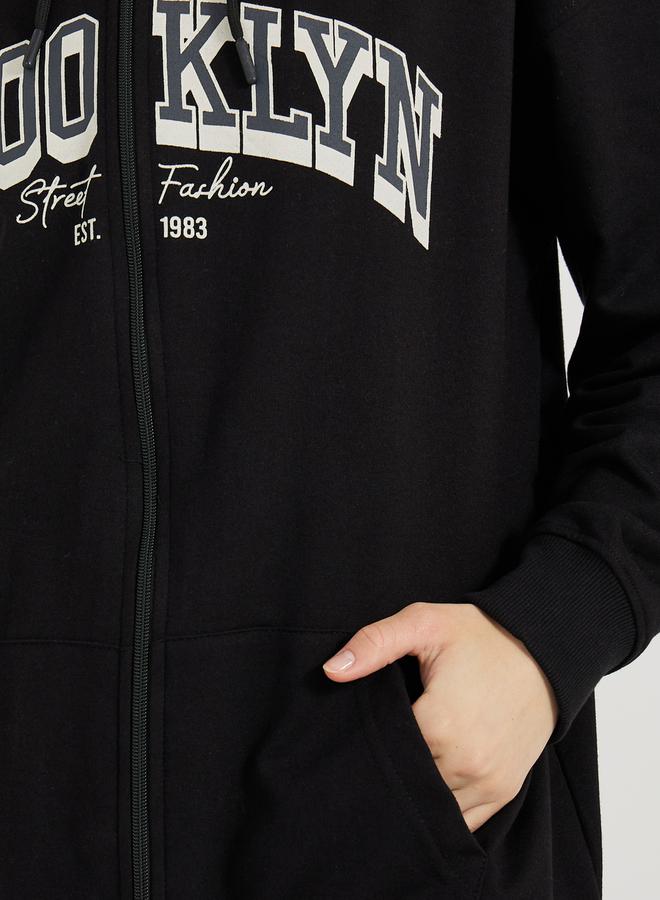 Styli Oversized Longline Zip Through Hoodie - Image 3