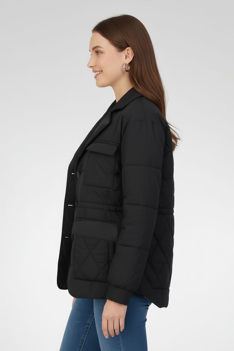 Andrew Marc Women Quilted Puffer Jacket, Black - Image 3