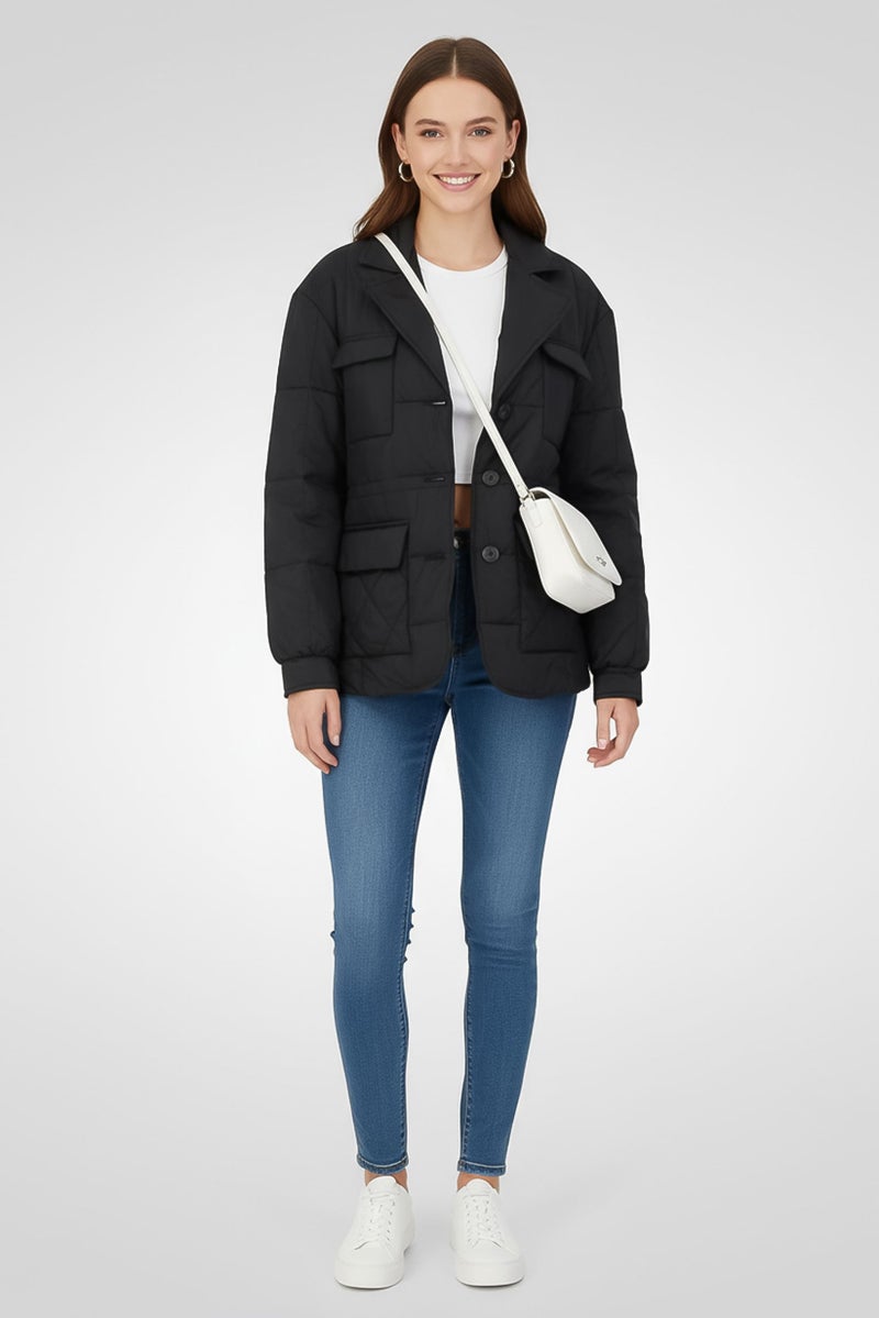Andrew Marc Women Quilted Puffer Jacket, Black - Image 2