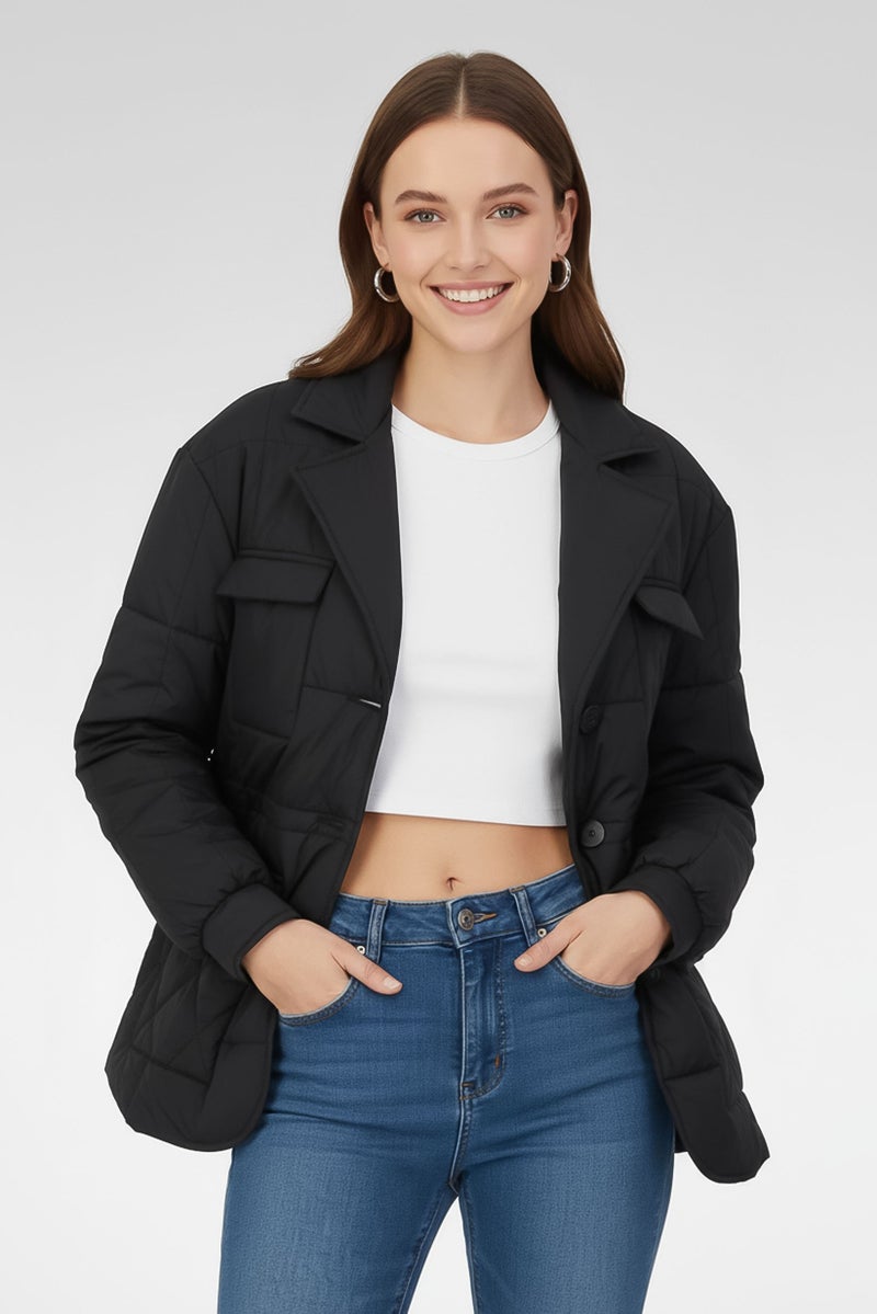 Andrew Marc Women Quilted Puffer Jacket, Black - Image 1
