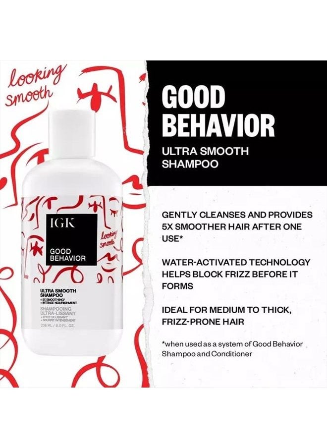 iGK GOOD BEHAVIOR Ultra Smooth Shampoo | Frizz Control + Hydrates + Shine | Vegan + Cruelty Free | 8 Oz  - Image 3