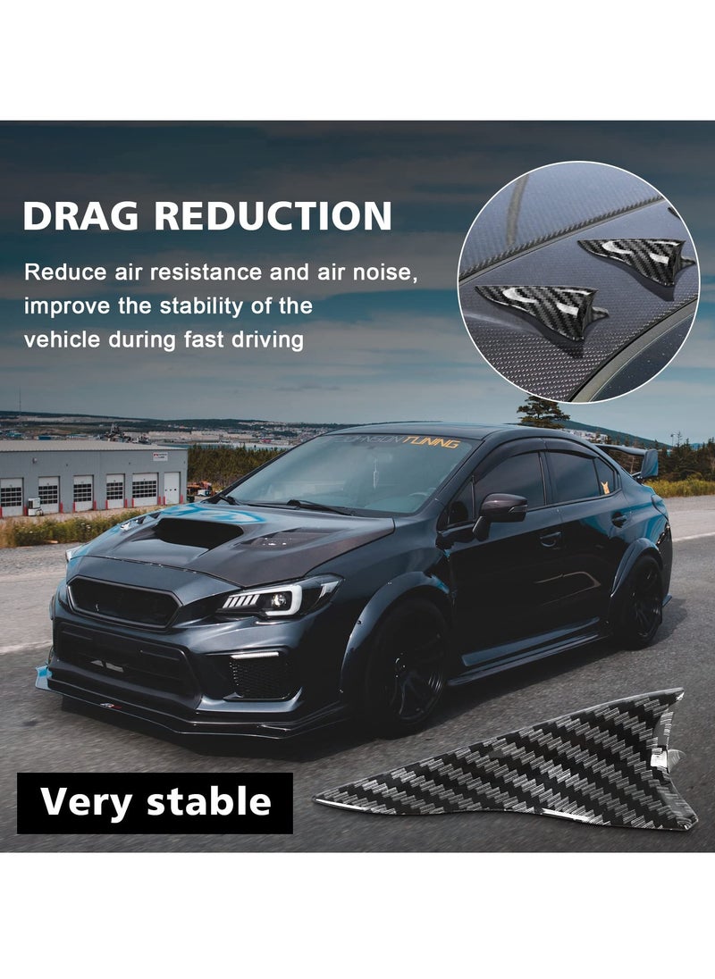 SYOSI - 10Pcs Air Vortex Generator Diffuser Shark Fin Set, Carbon Fiber Pattern, Compatible with Spoiler Roof Wing, Car Exterior Accessories, Pointed End Style - Image 1