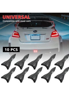 SYOSI 10Pcs Air Vortex Generator Diffuser Shark Fin Set, Carbon Fiber Pattern, Compatible with Spoiler Roof Wing, Car Exterior Accessories, Pointed End Style  - Image 4