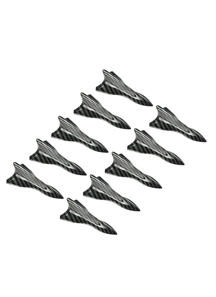 SYOSI - 10Pcs Air Vortex Generator Diffuser Shark Fin Set, Carbon Fiber Pattern, Compatible with Spoiler Roof Wing, Car Exterior Accessories, Pointed End Style - Image 1