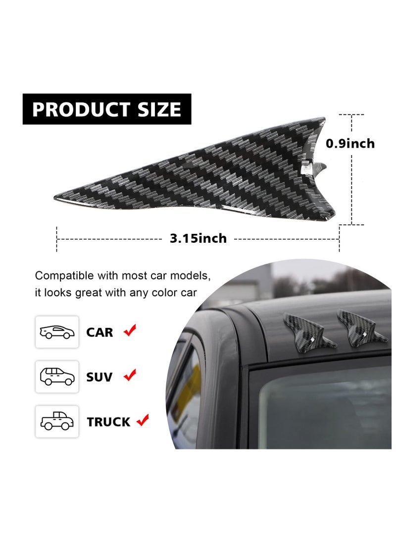 SYOSI - 10Pcs Air Vortex Generator Diffuser Shark Fin Set, Carbon Fiber Pattern, Compatible with Spoiler Roof Wing, Car Exterior Accessories, Pointed End Style - Image 1