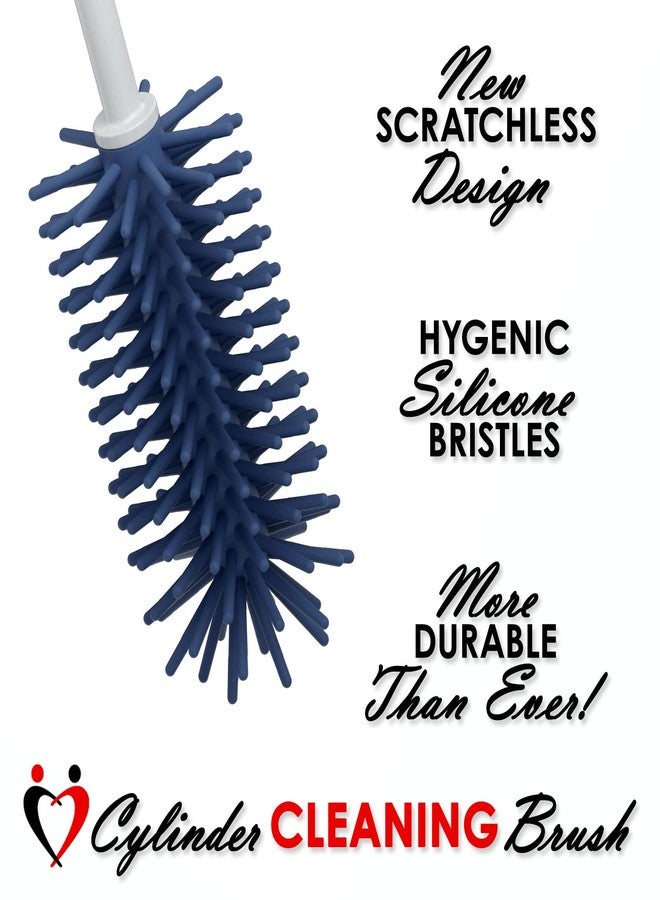 LeLuv 2 Pack LeLuv Cleaning Brush Hypoallergenic Silicone Bristles - 13 Inch Length Overall for Vacuum Pump Cylinders - Grey - Image 2