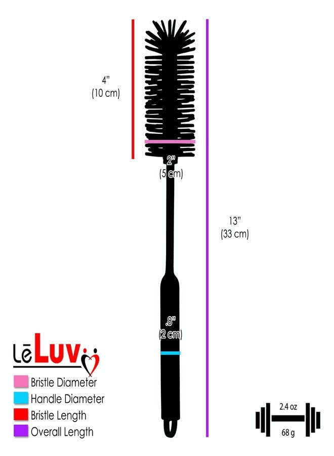 LeLuv 2 Pack LeLuv Cleaning Brush Hypoallergenic Silicone Bristles - 13 Inch Length Overall for Vacuum Pump Cylinders - Grey - Image 4