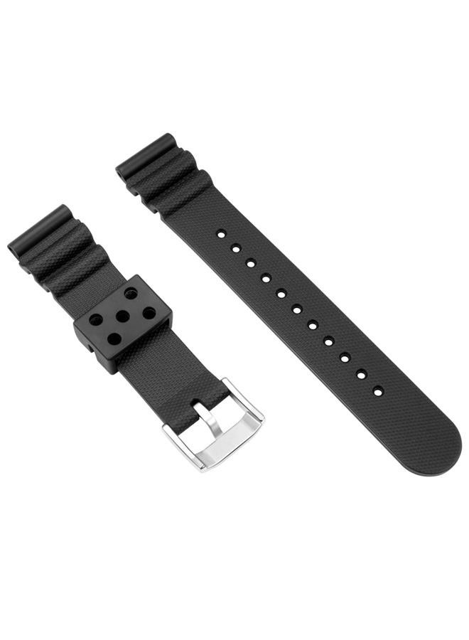Juntan Durable 20mm 22mm Rubber Watch Band Quick Release Silicone Replacement Watch Bands Strap for Men Women Straight End Bracelet Polished Stainless Steel Tang Clasp(22mm, Black) - Image 4