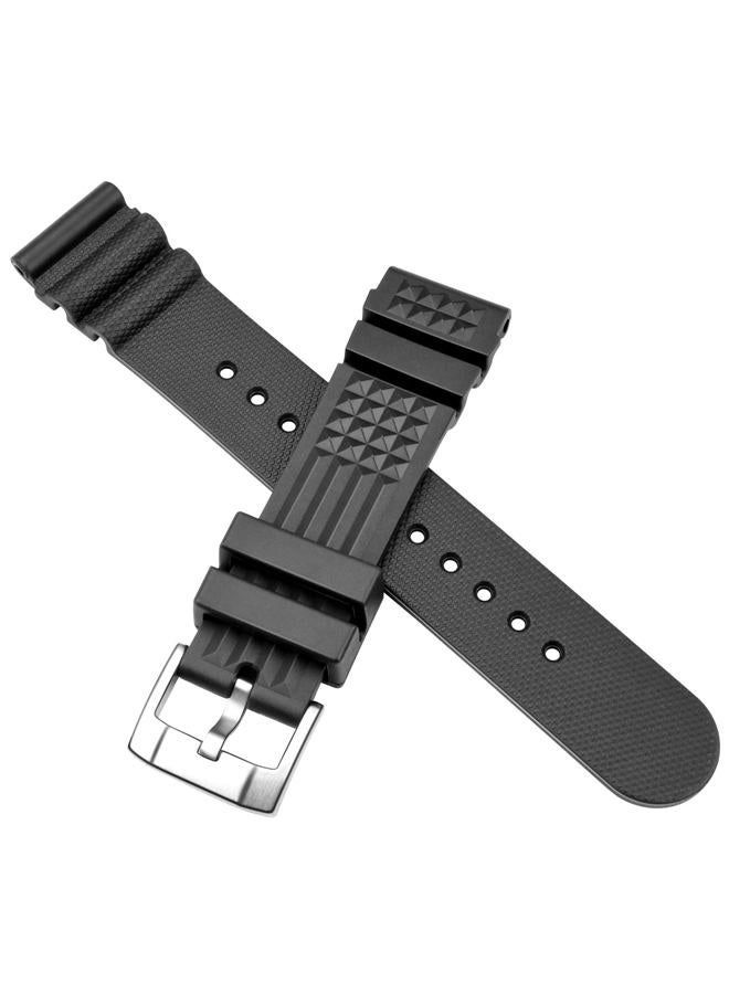 Juntan Durable 20mm 22mm Rubber Watch Band Quick Release Silicone Replacement Watch Bands Strap for Men Women Straight End Bracelet Polished Stainless Steel Tang Clasp(22mm, Black) - Image 5