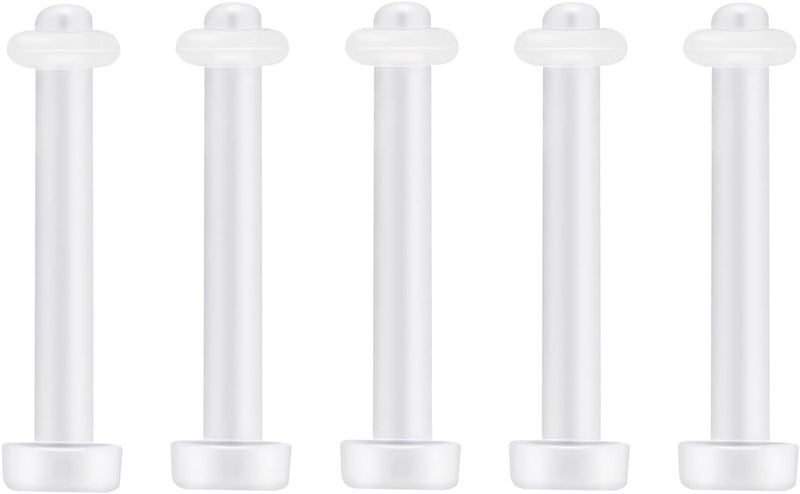 NewkeepsR 8G/10G/12G/14G/16G/18G Bioplast Clear Flat Tongue Nipple Ring Flexible Retainers Spacers Labret Bar - Image 1