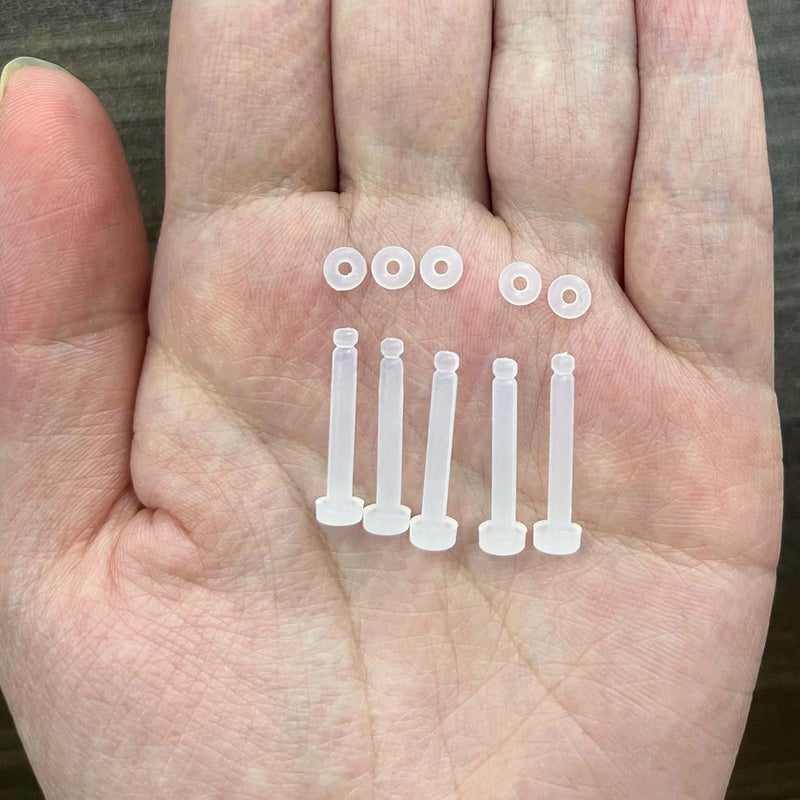 NewkeepsR 8G/10G/12G/14G/16G/18G Bioplast Clear Flat Tongue Nipple Ring Flexible Retainers Spacers Labret Bar - Image 4