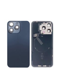 Back Glass Cover For iPhone 15 Pro Max 1 Plus Rear Case Door Housing with Wireless Flex Cable Metal Plate Replacement