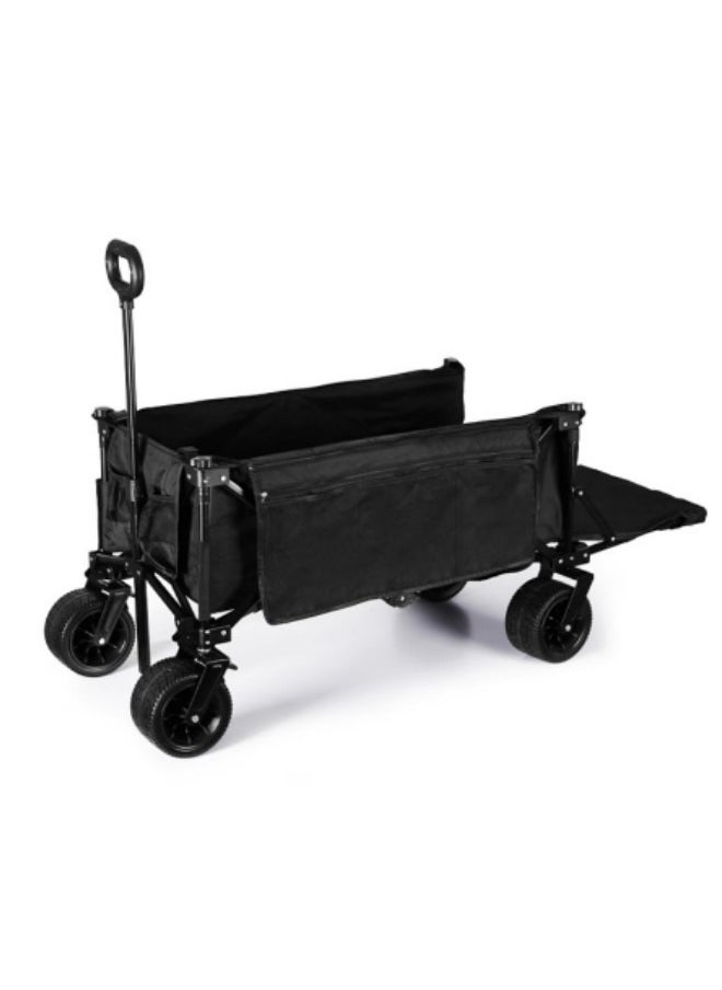 GGEROU Outdoor Camp Cart Foldable Portable Garden Trolley Camp Baby Children Wagon Grocery Shopping Picnic Trailer Collapsible Storage Khaki  - Image 2