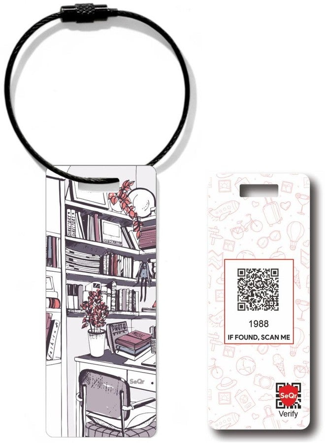 SeQR Smart QR Code Bag Tag ? Lost & Found Custom Namefor College, School, Backpack, Luggage, Stroller ? Waterproof Metal ID Tag with Wire Cable ? Teens Travel Accessory ? Scan & Contact - Image 1