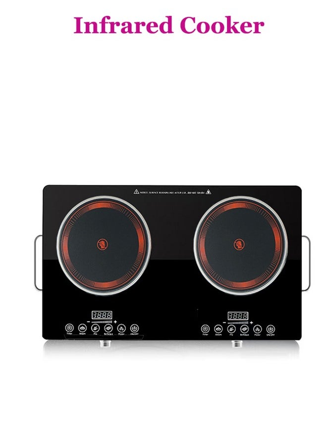 Joshberg Infrared Cooker,Double Infrared Ceramic Hot Plate, Electric Infrared Burner Compatible for All Cookwares -Black  - Image 1