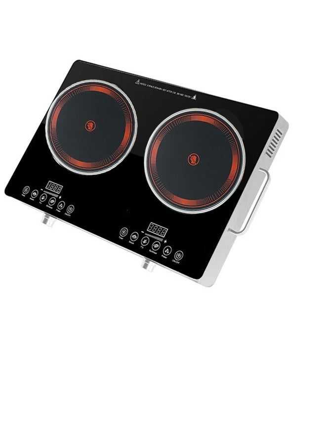 Joshberg - Infrared Cooker,Double Infrared Ceramic Hot Plate, Electric Infrared Burner Compatible for All Cookwares -Black - Image 1