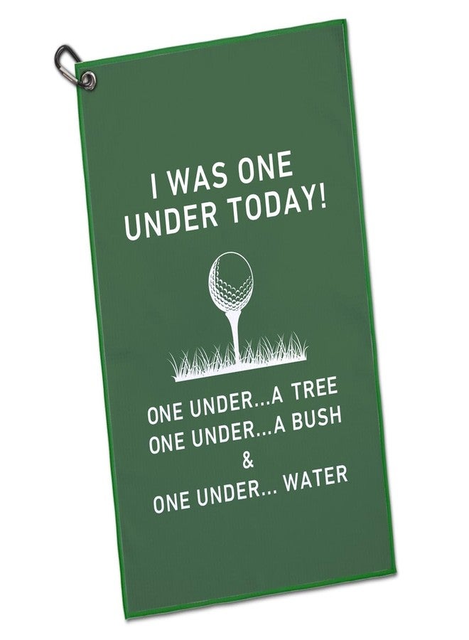 GEYGIE I was One Under Today Golfing Printed Microfiber Golf Towel, Funny Golf Pun Joke Men Women Green Print Golfing Towel, Golfer Bags Accessories Gifts for Men Women Golfer Fan Family Friend - Image 1