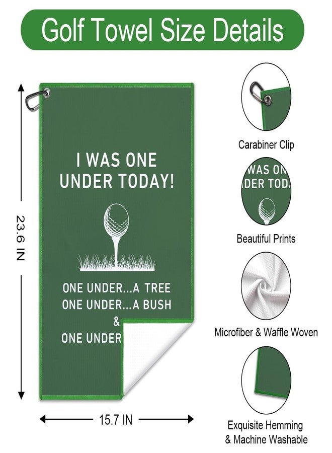 GEYGIE I was One Under Today Golfing Printed Microfiber Golf Towel, Funny Golf Pun Joke Men Women Green Print Golfing Towel, Golfer Bags Accessories Gifts for Men Women Golfer Fan Family Friend - Image 2