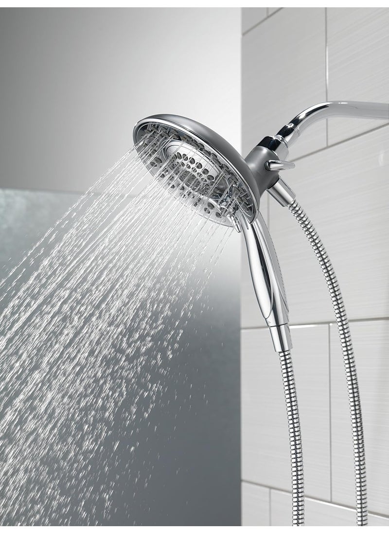 brasscraft Delta Faucet 5Spray Setting In2ition 2in1 Showerhead with Handshower I Overhead and Handheld Shower I Shower head for Bathroom with Hose I 10 Year Warranty I Magnetic Docking I Chrome 58045  - Image 2