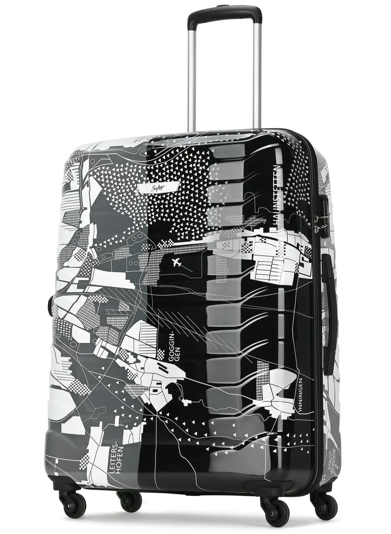 Skybags TROOPER Set of 2 Polycarbonate (PC+ABS), 4 Spinner Double Wheel Trolley Bags for Travel, Hard Case Lightweight Bag with TSA Lock, Tough Suitcase for Travel (Large-28, Cabin-20 Inch), Black