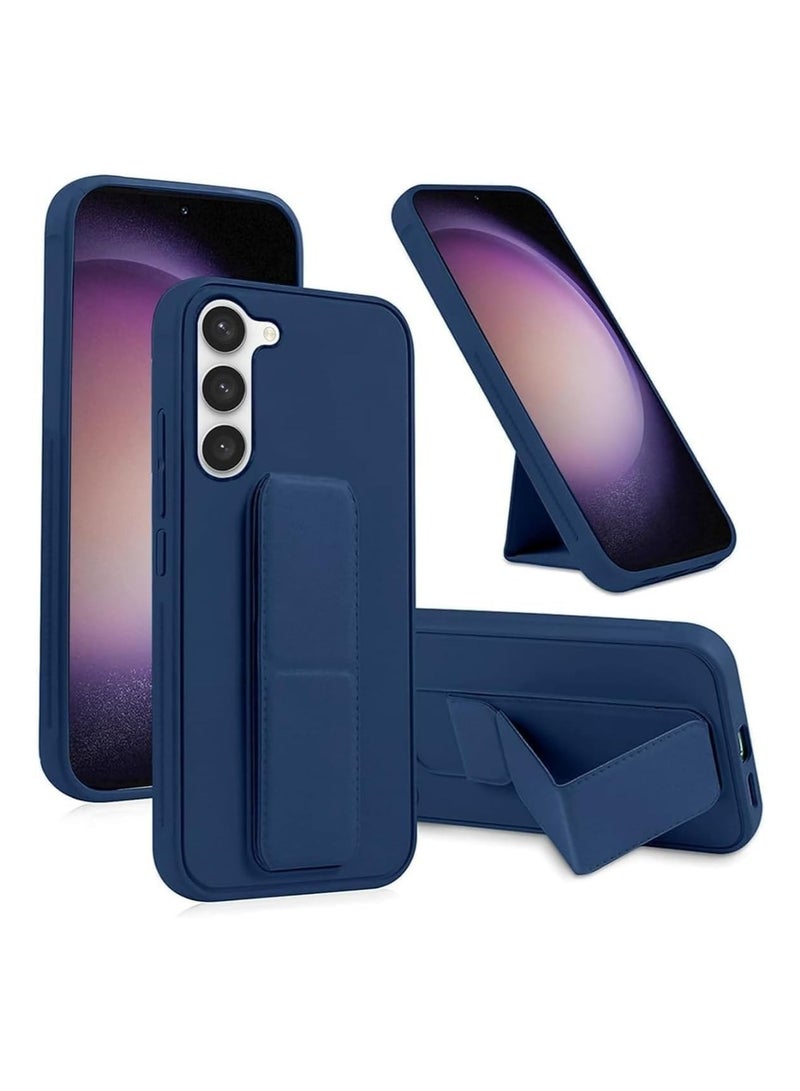 Denx Samsung Galaxy A26 Back Stand Case Magnetic Car Holder Soft Silicone Horizontal & Vertical Kickstand Cover Wrist Strap Full protection Case for Samsung Galaxy A26 (Navy Blue) - Image 1