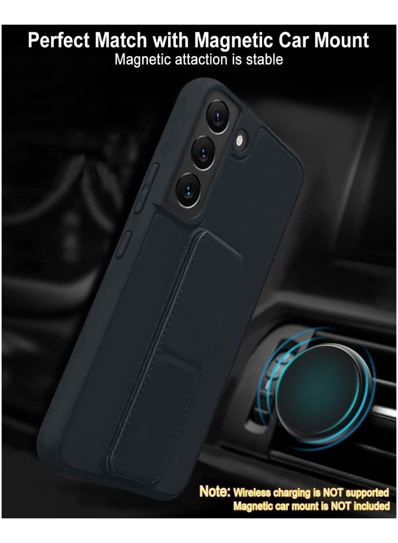 Denx Samsung Galaxy A26 Back Stand Case Magnetic Car Holder Soft Silicone Horizontal & Vertical Kickstand Cover Wrist Strap Full protection Case for Samsung Galaxy A26 (Navy Blue) - Image 5