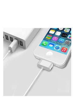 إن تك NTECH (3 عبوات) كابل بيانات USB ومزامنة لشحن i-Phone 4 / 4S / 3G / 3GS) iPad 1/2/3 / iPod) ، سلك شاحن 30 دبوس - (1M أبيض)  - Image 3