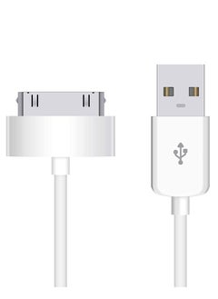 إن تك NTECH (3 عبوات) كابل بيانات USB ومزامنة لشحن i-Phone 4 / 4S / 3G / 3GS) iPad 1/2/3 / iPod) ، سلك شاحن 30 دبوس - (1M أبيض)  - Image 1