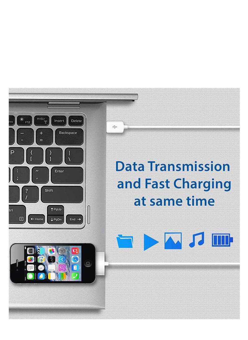 إن تك NTECH (3 عبوات) كابل بيانات USB ومزامنة لشحن i-Phone 4 / 4S / 3G / 3GS) iPad 1/2/3 / iPod) ، سلك شاحن 30 دبوس - (1M أبيض)  - Image 2