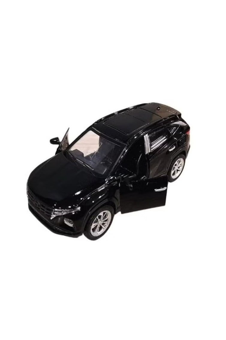 Hyundai Tucson SUV 1/46 Scale Diecast Model with Lights and Sound - Alloy Diecast Sports Car - Front Doors Opening - Size Approximately 12.7cm - (No Box - Black) - Image 1