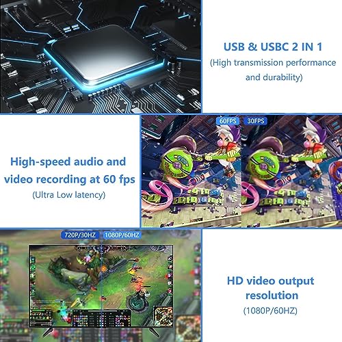 Etzin Video Capture Card, 4K Cam Link Card HDMI to USB 3.0 Capture Card 1080P 60FPS Device for Streaming, Compatible with Mac OS System Windows for PS4/5, Nintendo Switch, Xbox (EPl-974H) - Image 2