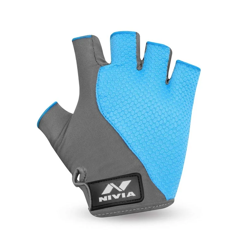 Nivia Nivia Coral Micro Gym Gloves - Sky Blue/Grey