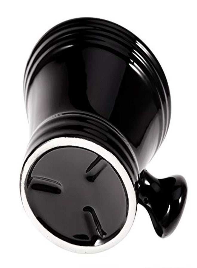 Grandslam Ceramic Shaving Soap Bowl Kit For Men, Pure Badger Shaving Brush, Shaving Cream Soap, Wide Mouth, Ceramic Black Shaving Soap Bowl/Mug with Knob Handle - Image 5
