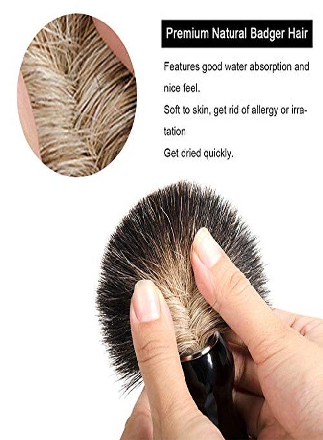 Grandslam Ceramic Shaving Soap Bowl Kit For Men, Pure Badger Shaving Brush, Shaving Cream Soap, Wide Mouth, Ceramic Black Shaving Soap Bowl/Mug with Knob Handle - Image 3