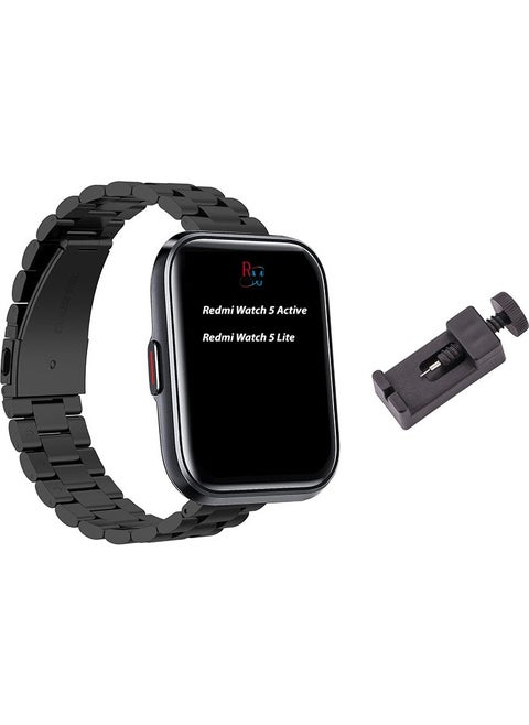 Xiaomi Redmi Watch 5 Active / Redmi Watch 5 Lite Compatible Stainless Steel Strap and Adjustment Device