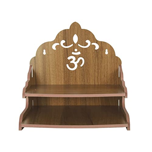 CrazyInk Beautiful Hand Made Pooja MandirWooden Wall Mounted Hanging Temple for HomeOfficeFactoryFestivalsGifting Purpose D8 - Image 2