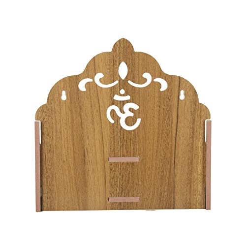 CrazyInk Beautiful Hand Made Pooja MandirWooden Wall Mounted Hanging Temple for HomeOfficeFactoryFestivalsGifting Purpose D8 - Image 5