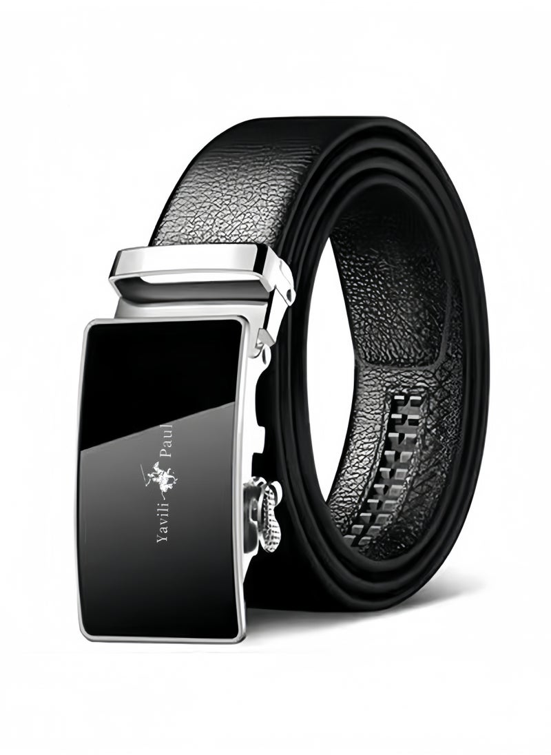 CHU DAI Mens Belt Leather Ratchet Belt For Men Dress and Casual with Adjustable Buckle, Trim to Fit, Suitable for size 28-48 waist.  - Image 1