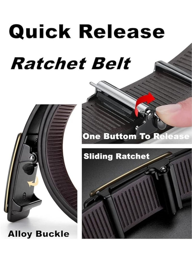 CHU DAI Mens Belt Leather Ratchet Belt For Men Dress and Casual with Adjustable Buckle, Trim to Fit, Suitable for size 28-48 waist.  - Image 4