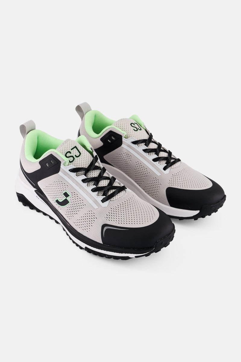 SJ Men Textile Lace Up Running Shoes, Multicolor - Image 1