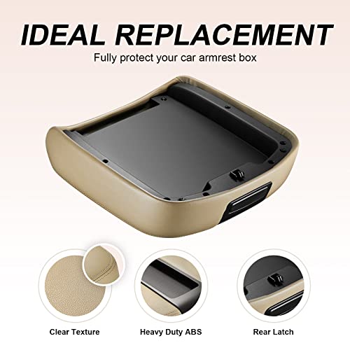 SPEEDWOW Center Console Lid Armrest Cover for Chevy Avalanche Silverado Tahoe GMC Yukon XL Sierra 2007 2008 2009 2010 2011 2012 2013 (Beige） - Image 5