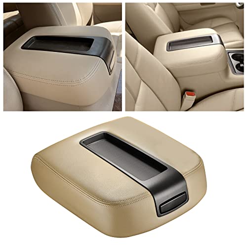 SPEEDWOW Center Console Lid Armrest Cover for Chevy Avalanche Silverado Tahoe GMC Yukon XL Sierra 2007 2008 2009 2010 2011 2012 2013 (Beige） - Image 4