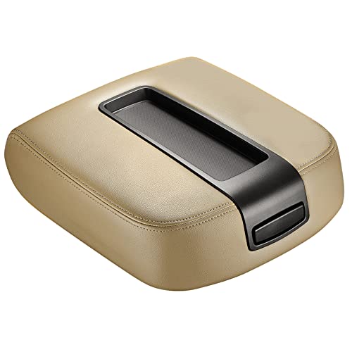 SPEEDWOW Center Console Lid Armrest Cover for Chevy Avalanche Silverado Tahoe GMC Yukon XL Sierra 2007 2008 2009 2010 2011 2012 2013 (Beige） - Image 1