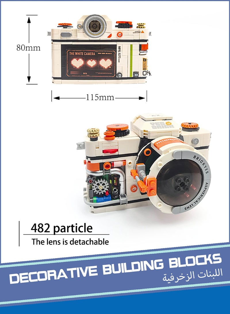 decorations, trend toys, gifts, building block toys, suitable for consumers of all ages, children's jigsaw toys, vintage cameras, three-dimensional, suitable as children's birthday, can be used as f - Image 2